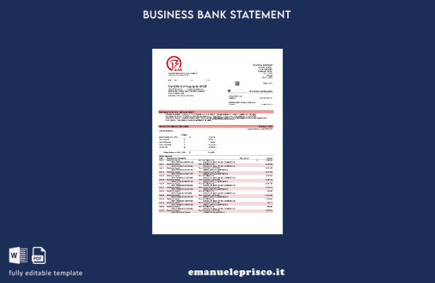 stile verificato Modello di estratto conto aziendale Huishang Bank in formato Wo